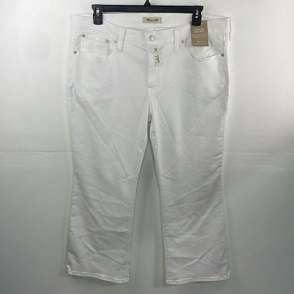Madewell Mid Rise Kick Out With Magic Pocket White Size W 33P plus size - Picture 2 of 13